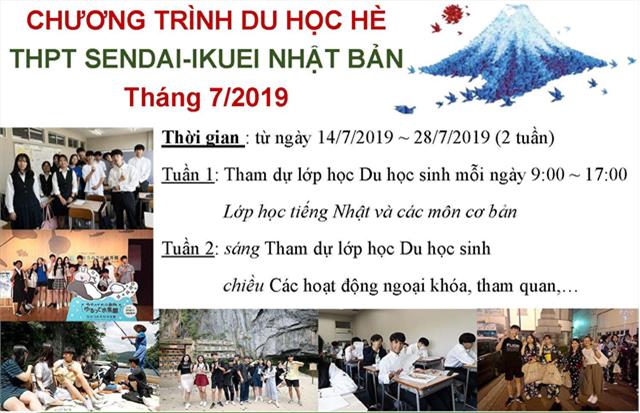 Chương trình Du học hè THPT SENDAI-IKUEI Nhật Bản tháng 7/2019