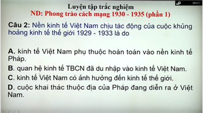 Lịch Sử 12 | bài tập trắc nghiệm về PHONG TRÀO CM 1930 - 1935