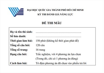 Đề thi đánh giá năng lực ĐHQG TPHCM năm 2022